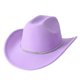 thumbnail image 3 of Sombrero de copa vaquero occidental unisex de lana - Adornado con pedrería, correa ajustable, talla única, poliéster, para disfraces/festivales, 3 of 4