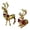 Gold, variant on Xingjin Reindeer Figurines, Pair of Christmas Deer Statues with Bows and Bells, Holiday Tabletop Decor for Mantel and Living Room Display