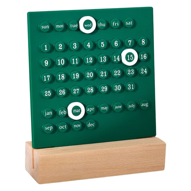 Adornos Creativos de Calendario Reutilizables para El Hogar de Escritorio verde Sunnimix Calendario perpetuo