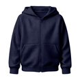 thumbnail image 3 of SJLDQY Boys Zip Up Hoodies Casual Long Sleeve Hooded Sweatshirts with Pocket Fall Winter Outfits Solid Color Fleece Waffle Hoodies for Boys, 3 of 4