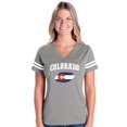 thumbnail image 1 of Womens Colorado Flag Football V-Neck T-Shirt, 1 of 5