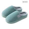 thumbnail image 2 of Qarigey Zapatilla de algodón para mujer y hombre, zapatos coloridos para amantes de interiores, accesorios de ropa de fondo grueso, artículos Calzado Verde 38-39, 2 of 6