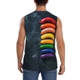 thumbnail image 4 of Uemuo Rainbow Sausages On Dark Slate Pattern Men's Sleeveless T-Shirt,Muscle Athletic Tank Top, Moisture-wicking Quick-dry Breathable Classic Tee Top for Gym Run Outdoor Sports-Large, 4 of 8