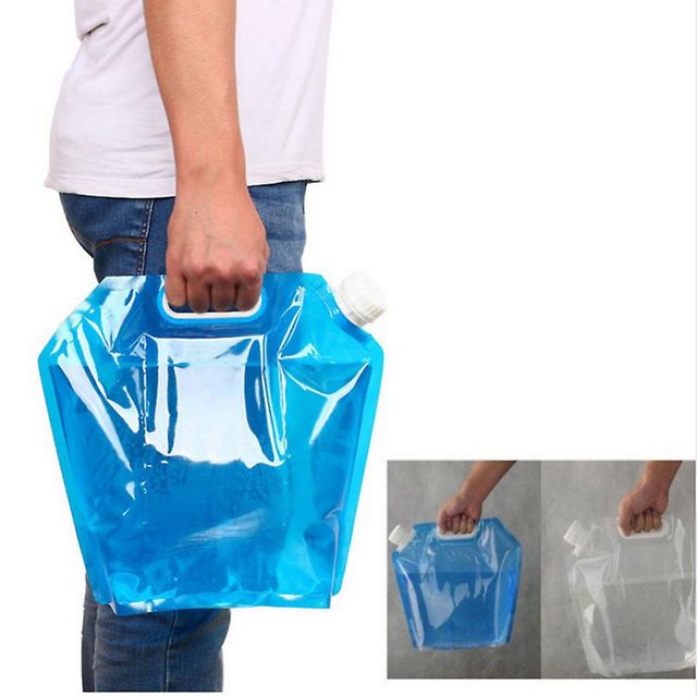 Bolsa de agua de gran capacidad de 3 piezas y 5 l, bolsa de agua plegable portátil para deportes al aire libre, viajes, acampada, senderismo, bolsa de almacenamiento de agua portátil