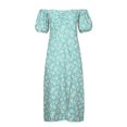 thumbnail image 1 of Vestido de mujer de manga corta con un hombro y abertura en la mitad de la pantorrilla con estampado floral Fridja bnh6820, 1 of 8