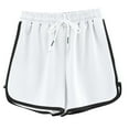 thumbnail image 3 of YOIAVAIOY Dolphin Shorts Women Summer Comfy Flowy Loose Fit Basketball Sports Shorts Athletic Gym Yoga Shorts White M, 3 of 5