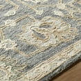 thumbnail image 7 of Hauteloom Auryon Boho Hand Tufted Natural Fiber Wool Area Rug - Traditional Floral Carpet for Living Room, Bedroom, Dining Room - Gray Blue, Off White - 6' x 9', 7 of 7