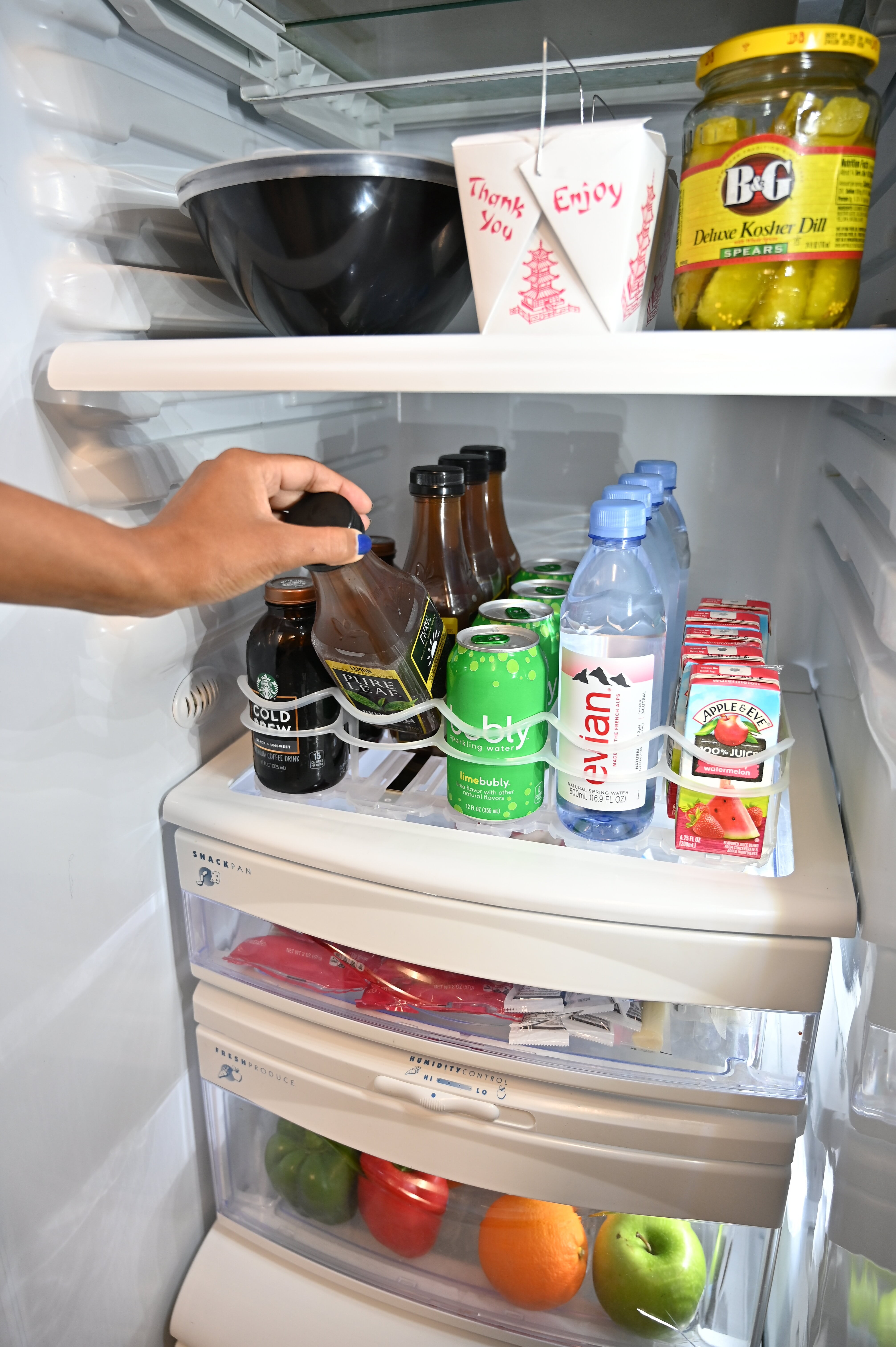 Display Technologies, Fridge-Plus Drink Organizer for Refrigerator Storage - Beverage Bottle Can Dispenser and Soda Rack for Bar Fridge (Pack of 1)