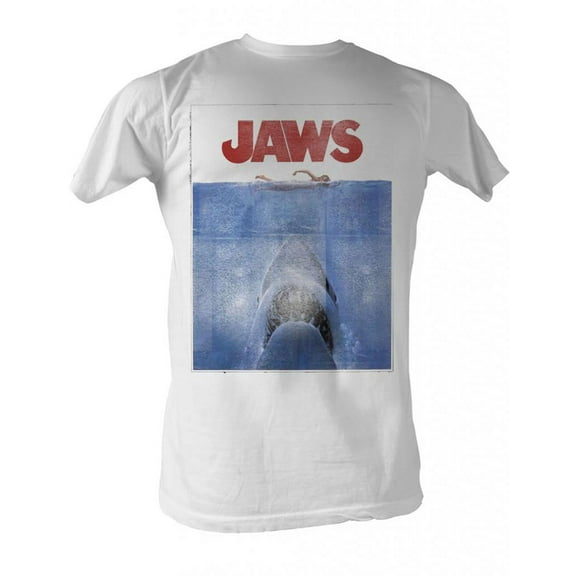 Jaws White Adult T-Shirt