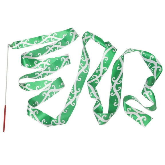 SEWCHICS Dance Ribbons Gymnastic Ribbon Performers Green Silk 1Pack