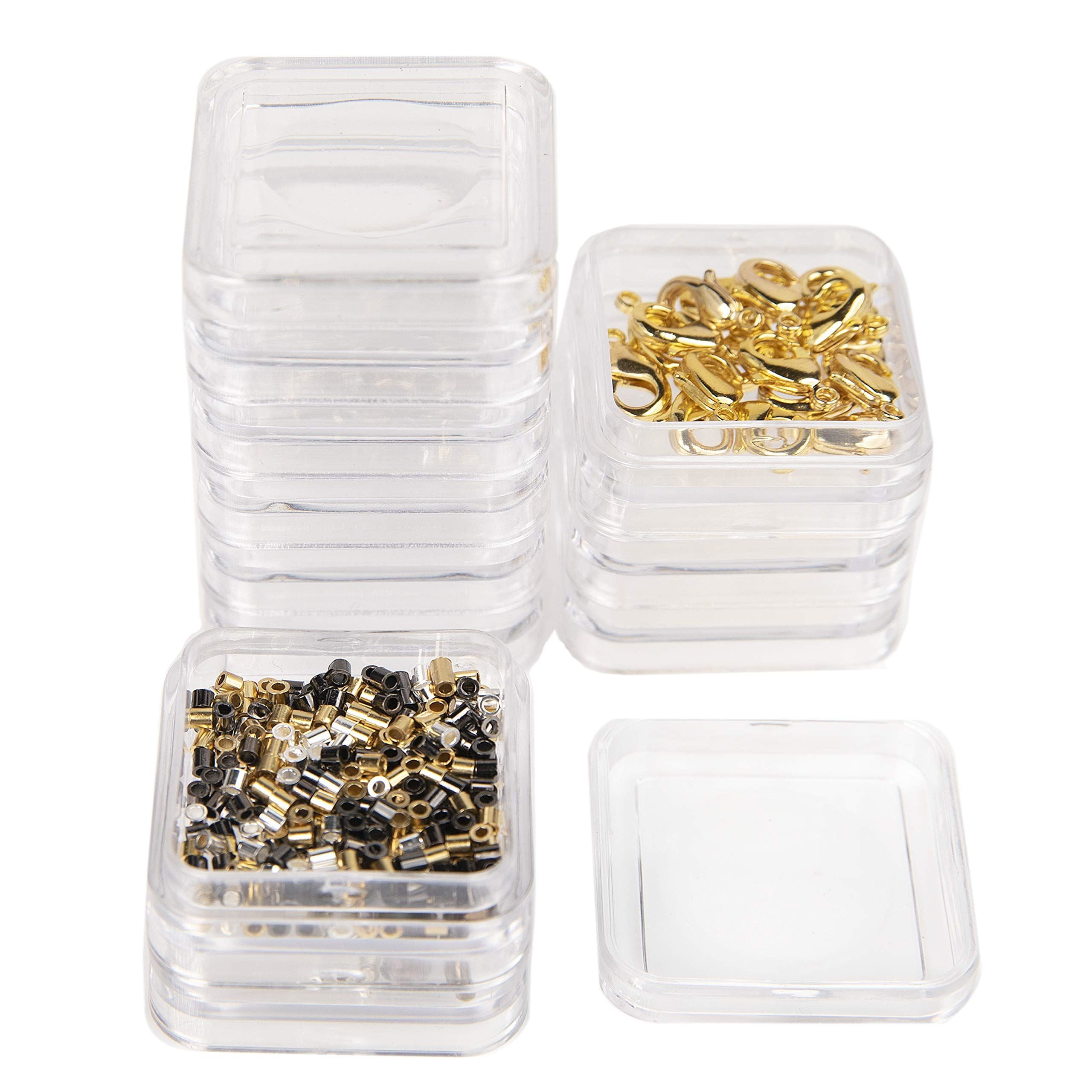 The Beadsmith® 6'' x 5'' x 2'' Clear Storage Box with Jars