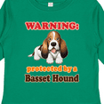 thumbnail image 4 of Inktastic Protected by a Basset Hound Funny Dog Boys or Girls Long Sleeve Toddler T-Shirt, 4 of 5