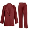 thumbnail image 4 of LYXSSBYX Women Solid Long Sleeve Tops Cardigan Coat Pockets Long Pants Suit, 4 of 5