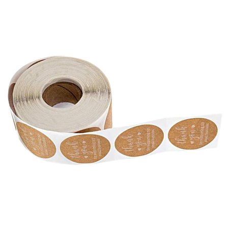 500Pc/Roll Round Kraft Paper Thank You Stickers Labels for Envelope ...