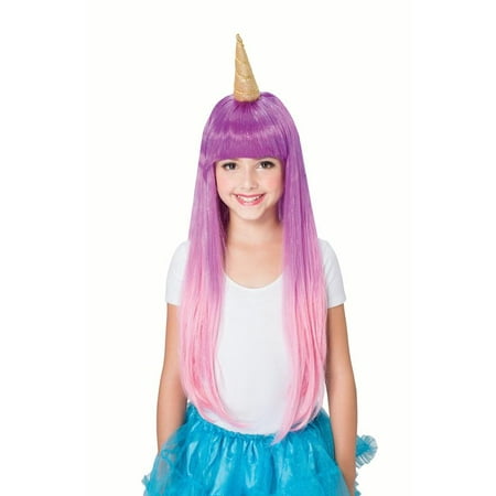 Child Cosplay Sassy Ombre Unicorn Wig - Purple Pink