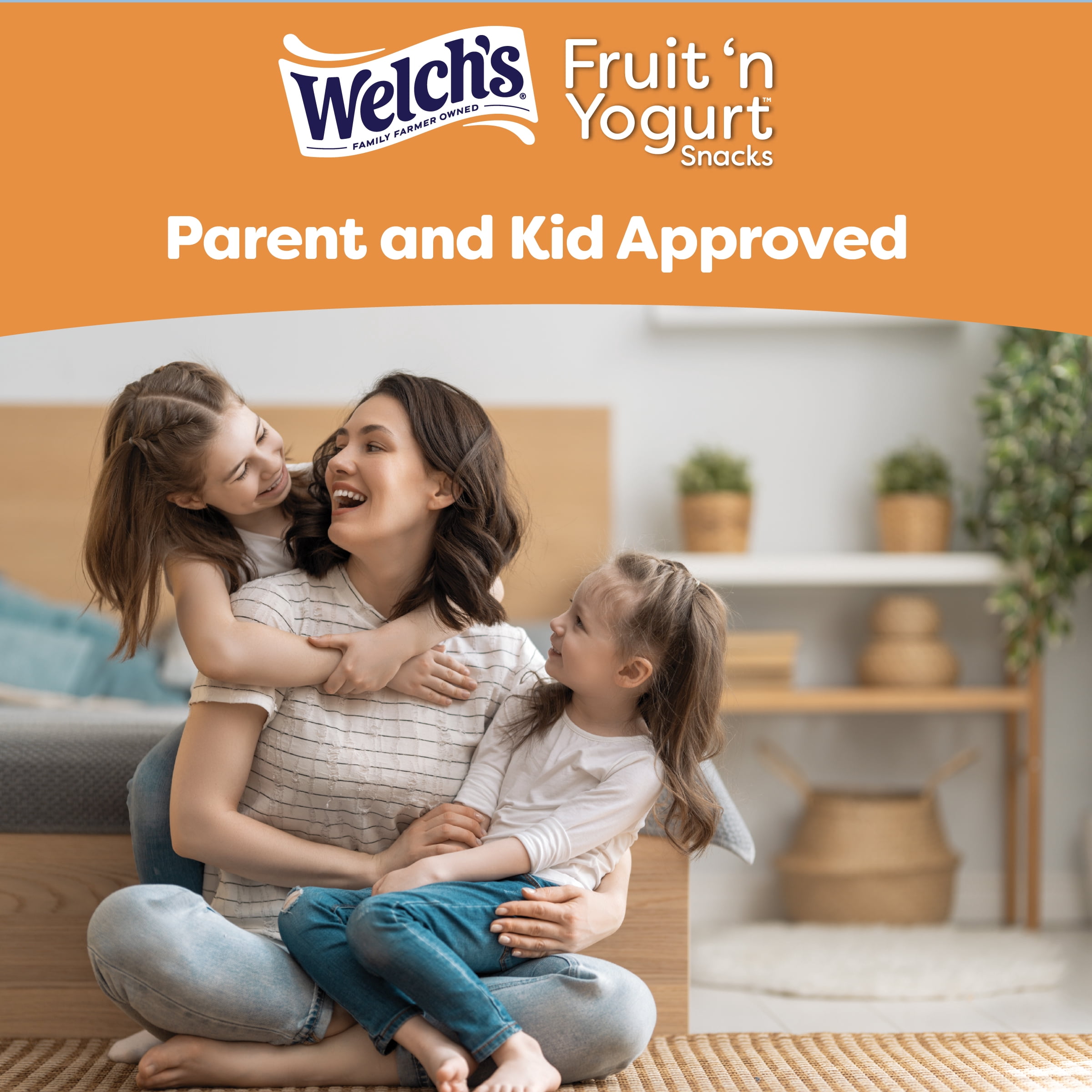 (6 pack) Welch's Fruit 'N Yogurt Blueberry-Acai. & Mango-Peach Soft Fruit Snacks, .7 oz, 20 Count