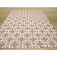 thumbnail image 5 of Handwoven Wool Purple Transitional Geometric Links Dhurrie Rug, 5 of 5