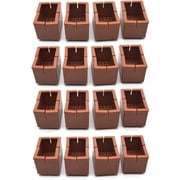 Crday 16pcs Silicon Rectangle Furniture Pads Floor Protector Sofa Non-Slip Chair Feet Pad Table Leg Cap with Felt Pads Length 1-9/16" to 1-13/16" (3.9-4.8cm).Width 1" to 1-3/16" (2.4-3.1cm) Brown