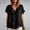 *Black, variant on Women's V Neck Short Sleeve Top with Ruffle Hem ,Solid Color Casual Blouse for Spring Summer Hot Pink,Womens Plus XL