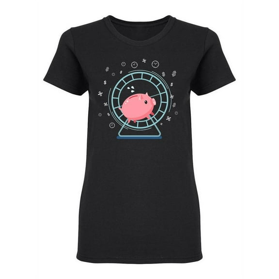 Piggy Bank Running Shaped T-Shirt Women -Image by Shutterstock, Female XX-Large