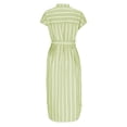 thumbnail image 6 of Casual Dresses for Women 2025 Plus Size Sleeveless Turndown Neck Casual Flowy Side Slit Striped Long Dresses Beach Sundresses Green XXL, 6 of 9