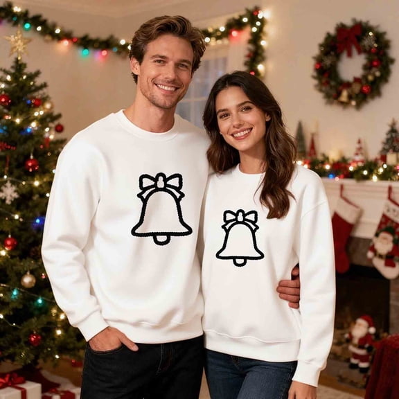 EchfiProm Ugly Sweatshirts for Men Graphic No hood White Christmas Crewneck Mens Shirts Xmas