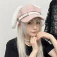 thumbnail image 7 of Slccxzc Plush Puppy Ears Cabbie Beret Soft Cotton Women Painter Hat Trendy Y2K Newsboy Cap Daily Headwear, 7 of 7