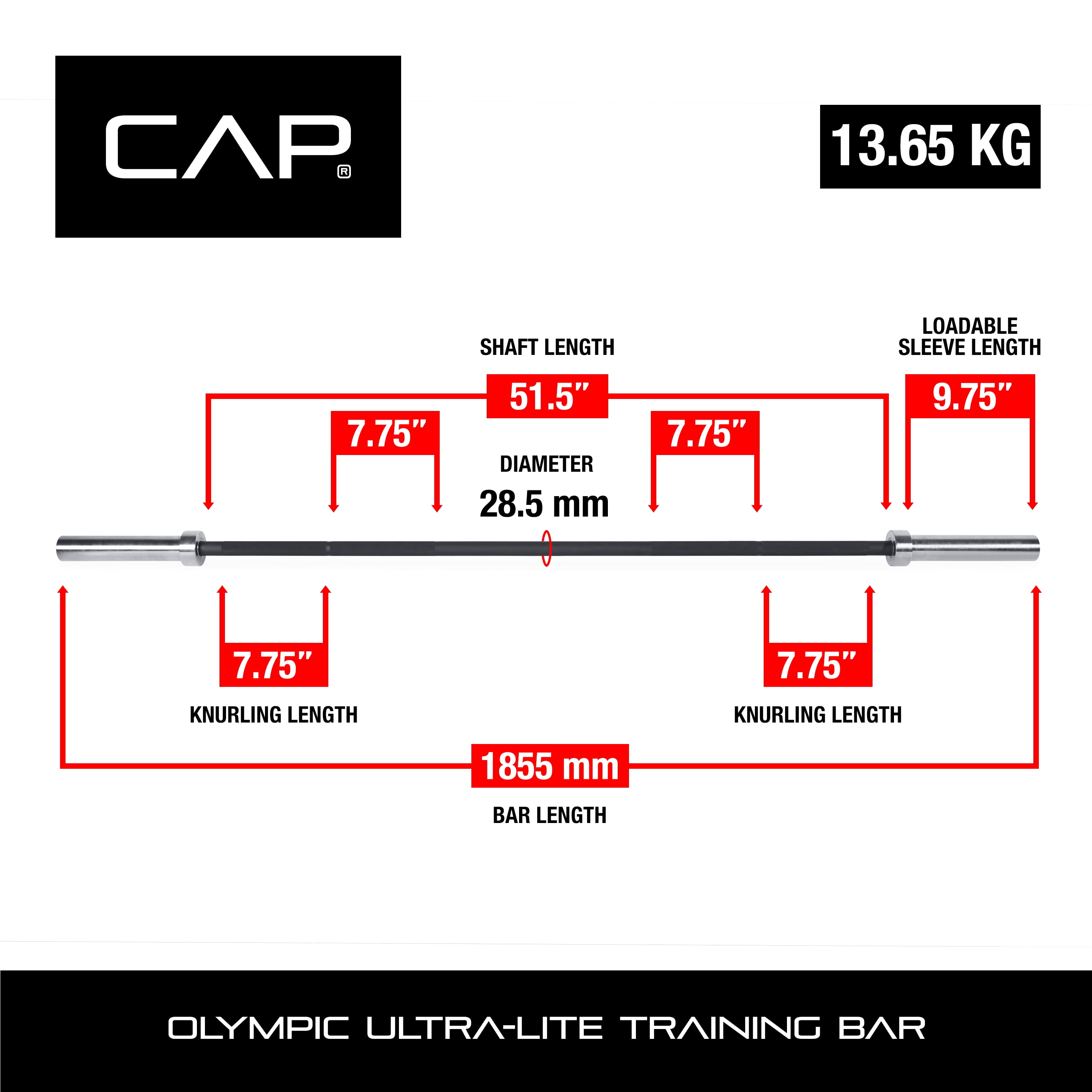 CAP Barbell 2-Inch Olympic Ultra-Lite Weightlifting Bar