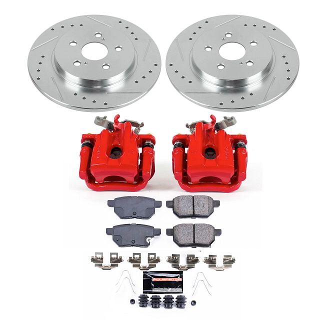PowerStop Rear Z23 Evolution Sport Brake Pad and Rotor Kit with Red Powder Coated Calipers Fits: LEXUS Select Models KC6498