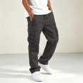 thumbnail image 2 of CONZONE Kids Boys Baggy Cargo Pants Straight Leg Hiking Pants for Child Elastic Waist Drawstring Lightweight Fall Winter Outdoor Jogger Pants with Pockets, 2 of 5