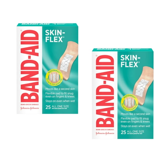 Band Aid Brand Skin Flex Adhesive Bandages, All One Size, 25 Ea, 2 Pack