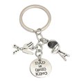 thumbnail image 1 of 1pc And Fork Chair Charms Keychain DAD IS (grill) KING Daddy Family Father's Day Gift Keyring (Silver), 1 of 6