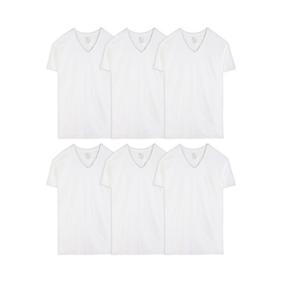 Fruit of the Loom Men's White V-Neck Undershirts, Sizes S-3XL