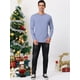 thumbnail image 3 of Camiseta a rayas para hombre, manga larga, cuello redondo, camiseta básica a rayas Azul L, 3 of 6