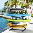 thumbnail image 6 of Heavy-Duty Freestanding Kayak Storage Rack - Holds 4 Kayaks/Canoes Vertical Stand for Garage,  Outdoor & Indoor (400lb Load Rating, Black), 6 of 8