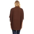 thumbnail image 4 of Women's Solid Casual Lightweight 3/4 Sleeve Loose Fit Open Front Cardigan, 4 of 5