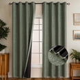 thumbnail image 4 of Taotanxi 95% Blackout Boho Curtains 102 Inches Long for Bedroom Green Scroll Floral Patterned Curtains, Darkening Thermal Insulated Window Drapes, 4 of 6