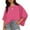 #1-Pink, variant on Otvok Women Solid Crop Tops for Women Short Sleeve Crewneck Tops Oversized T-Shirts Casual Summer Tops