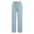 thumbnail image 6 of Kagetolytai Sweatpants Women Women's Casual Straight Leg Pants Solid Color Casual Long Pants with Pockets Wide Leg Pants Woman Pants for Women Light Blue 3X, 6 of 6