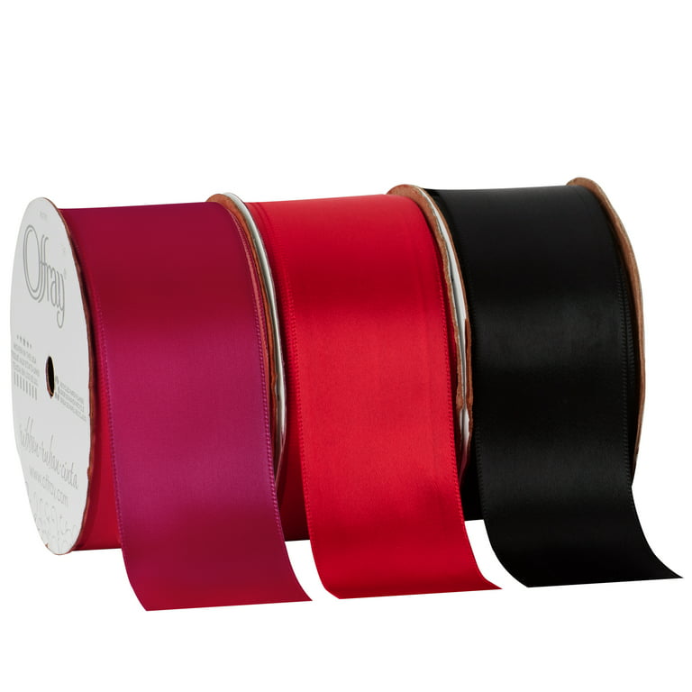 2 Yards Single Face Black Satin Ribbon, 1 Inch/1.5 Inches/2 Inches Wide  Satin Ribbon, Wedding Decoration, DIY Art Crafts 