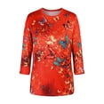 thumbnail image 3 of KVMeteor Women Casual 3/4 Sleeve Loose Tunic Tops Round Neck T-Shirt, 3 of 6