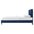 thumbnail image 3 of Platform Bed Frame, Queen Size, Blue Navy, Velvet, Modern Contemporary, Bedroom Master Guest Suite Room, 3 of 6