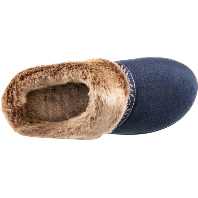 Isotoner Womens Addie Solid Faux Fur Clog Slippers Walmart