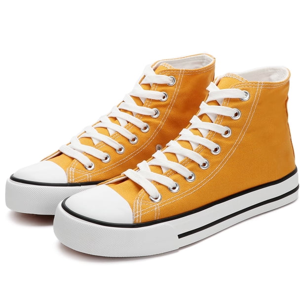 AOMAIS Women's High Top Sneakers Fashion LaceUp Canvas Casual Shoes