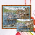 thumbnail image 3 of (FA281) Hilo Algodón Ecológico Bordado No Manchú 14CT 2 Hebras Tela Blanca 48*38cm Kit Serie Paisaje Punto Cruz Vida Costera (borde Gancho), 3 of 9