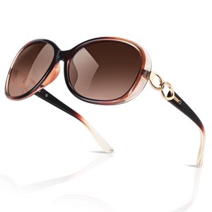 Sunier Oversized Polarized Butterfly Sunglasses, Brown
