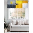 thumbnail image 5 of Yellow Grey Oil Painted Curtain Valances for Windows, Art Color Block Abstract Style Kitchen Valance Window Treatment, Light Filtering Block Curtains for Bathroom/Bedroom/Living Room 54'' x 18'', 5 of 9