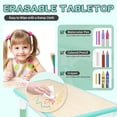 thumbnail image 6 of Kidsbuddy Kids Table and 4 Chairs Set Height Adjustable Toddler Play Activity Table Set with Graffiti Tabletop Children Activity Table for Reading, Drawing, Eating(Mint Green), 6 of 8