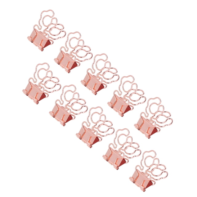 Office Binder Clips, Rose Gold Binder Clips Cute Flexible For School For Office Sunflower,Flower