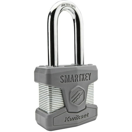 Kwikset 90260-002 SmartKey Padlock Long Shackle